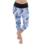 Standard light blue Camouflage Army Military Lightweight Velour Capri Yoga Leggings