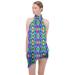 New Stuff 2-6 Halter Asymmetric Satin Top by ArtworkByPatrick