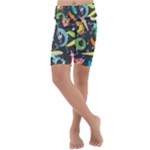 Repetition Seamless Child Sketch Kids  Lightweight Velour Cropped Yoga Leggings