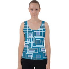 Geometric Rectangle Shape Linear Velvet Tank Top by Pakrebo