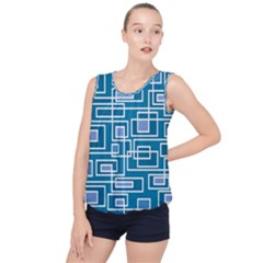 Geometric Rectangle Shape Linear Bubble Hem Chiffon Tank Top by Pakrebo