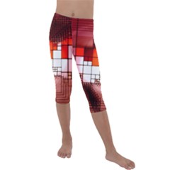 Pattern Structure Light Patterns Kids  Lightweight Velour Capri Leggings  by Pakrebo