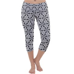 Ornamental Checkerboard Capri Yoga Leggings by Mariart