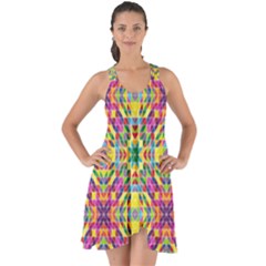 Triangle Mosaic Pattern Repeating Show Some Back Chiffon Dress by Mariart