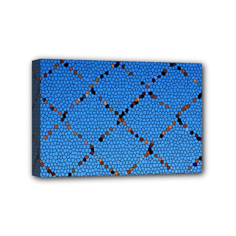 Pattern Structure Background Blue Mini Canvas 6  X 4  (stretched) by Pakrebo