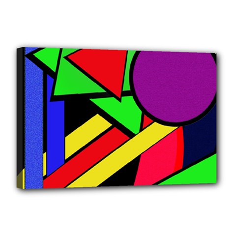 Background Color Art Pattern Form Canvas 18  X 12  (stretched) by Pakrebo