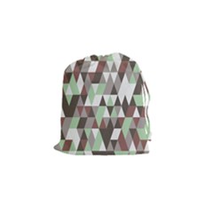 Coco Mint Triangles Drawstring Pouch (small) by WensdaiAmbrose
