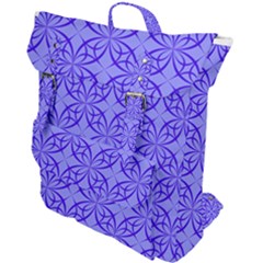 Decor Pattern Blue Curved Line Buckle Up Backpack by Pakrebo