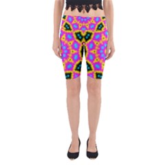Background Fractal Structure Yoga Cropped Leggings by Pakrebo