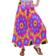 Background Fractal Structure Satin Palazzo Pants by Pakrebo
