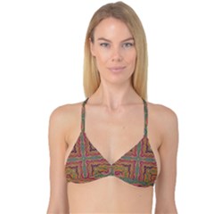 Abstract Design Abstract Art Orange Reversible Tri Bikini Top