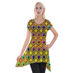 Background  Kaleidoscope Short Sleeve Side Drop Tunic