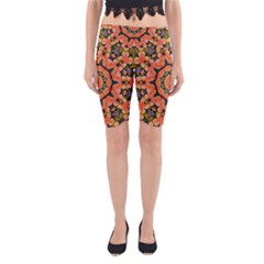 Background Pattern Structure Art Yoga Cropped Leggings by Pakrebo