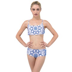 Pattern Tile Background Image Layered Top Bikini Set by Pakrebo