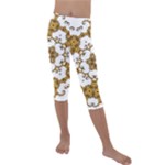 Fractal Tile Construction Design Kids  Lightweight Velour Capri Leggings 