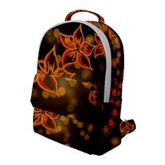 Flowers Background Bokeh Leaf Flap Pocket Backpack (large) by Mariart