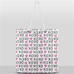 Xo Valentines Day Pattern Full Print Rope Handle Tote (large) by Valentinaart