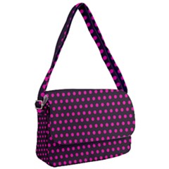 Pink Black Polka Dots Courier Bag by retrotoomoderndesigns