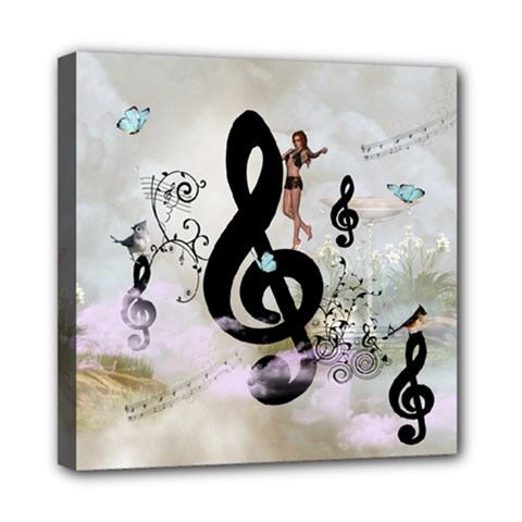 Dancing On A Clef Mini Canvas 8  X 8  (stretched) by FantasyWorld7