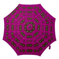 Stars In Fern And Love Ornate Hook Handle Umbrellas (large) by pepitasart