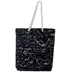 Black And White Grunge Cracked Abstract Print Full Print Rope Handle Tote (large)