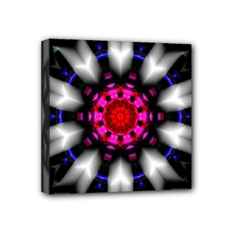 Kaleidoscope Round Metal Mini Canvas 4  X 4  (stretched) by Pakrebo