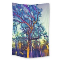 Tree Colorful Nature Landscape Large Tapestry by Pakrebo