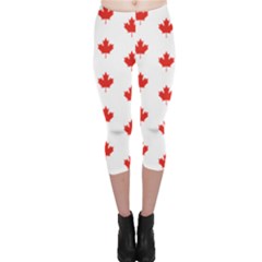 Maple Leaf Canada Emblem Country Capri Leggings  by Mariart