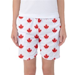 Maple Leaf Canada Emblem Country Women s Basketball Shorts by Mariart