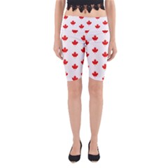 Maple Leaf Canada Emblem Country Yoga Cropped Leggings by Mariart