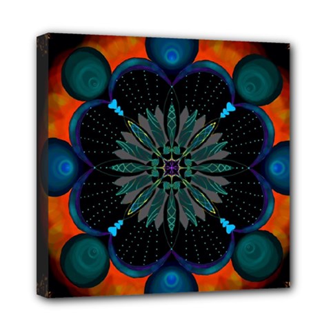 Ornament Fractal Pattern Background Mini Canvas 8  X 8  (stretched) by Pakrebo
