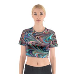 Seamless Abstract Marble Colorful Cotton Crop Top by Pakrebo