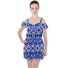 Ml 126 1 Ruffle Cut Out Chiffon Playsuit