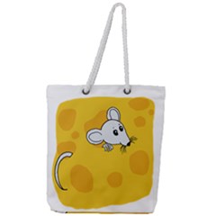 Rat Mouse Cheese Animal Mammal Full Print Rope Handle Tote (large) by Sudhe