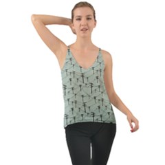Telephone Lines Repeating Pattern Chiffon Cami by Sudhe