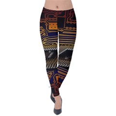 Processor Cpu Board Circuits Velvet Leggings by Sudhe