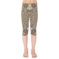 Abstract Digital Geometric Pattern Kids  Capri Leggings  by Sudhe
