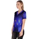 Light Shining Blue Frequency Sine Women s V-Neck Scrub Top View2