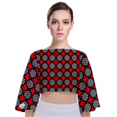Darts Dart Board Board Target Game Tie Back Butterfly Sleeve Chiffon Top by Pakrebo
