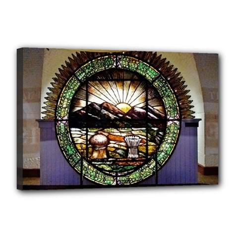 Ohio Seal Canvas 18  X 12  (stretched) by Riverwoman