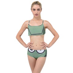 Cartoon Cute Frankenstein Halloween Layered Top Bikini Set by Sudhe