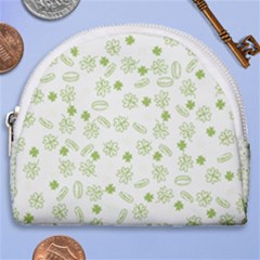 St Patricks Day Pattern Horseshoe Style Canvas Pouch by Valentinaart