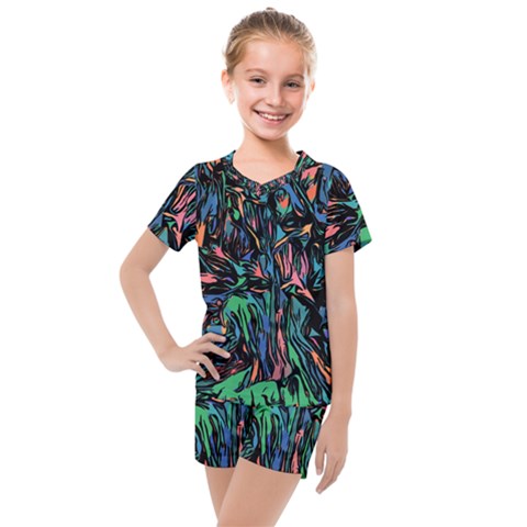 Tree Forest Abstract Forrest Kids  Mesh Tee And Shorts Set by Pakrebo