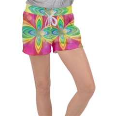 Color Abstract Form Ellipse Bokeh Women s Velour Lounge Shorts by Pakrebo