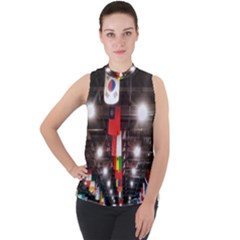 Flags Of Dublin Scioto Mock Neck Chiffon Sleeveless Top by Riverwoman