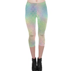 Pastel Mermaid Sparkles Capri Leggings 