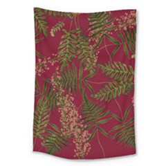 Fern Red Large Tapestry by snowwhitegirl