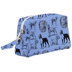 Dog Pattern Blue Wristlet Pouch Bag (large) by snowwhitegirl