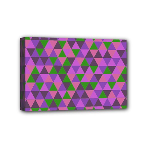Retro Pink Purple Geometric Pattern Mini Canvas 6  X 4  (stretched)