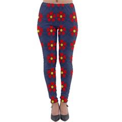 Red Begonias Lightweight Velour Leggings by WensdaiAmbrose